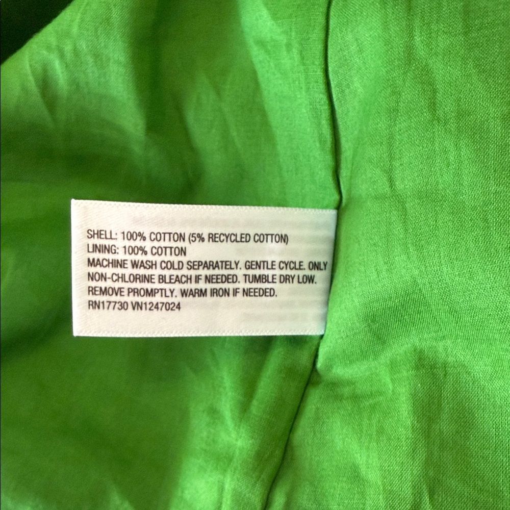 Kate Spade Floral Dress Green Cotton V Neck Balloon Sleeve XXL Plus - Picture 12 of 12